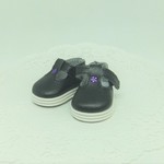 メルちゃん＊Tストラップシューズ＊黒＊小花
