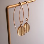 14kgf 宝石質ビアクォーツAAA タンブル 山桃色のピアス