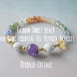 Rainbow Sunset Beach＊ Lava Stone essential Oil Diffuser アロマブレスレット