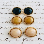 ■3カラー■6個入■18mm■　ボタン (オーバル)ミックス　 [0936-18] アクセサリーに!