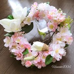 桜と木蓮のリース