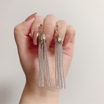 【値下げ中♡】ﾋﾒﾉｶﾘｽ ( フラワー と タッセルビーズ の イヤリング ピアス )