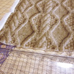 ニット柄のWガーゼ生地(50cm)