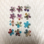 桜和柄プリントチャーム　水色&紫　12個