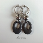 ぷっくりリング ダークグレー❊ピアス＆イヤリング