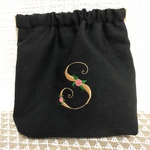 イニシャル刺繍バネポーチ