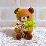 ちょっと訳あり　くまちゃんとミモザの花束💐