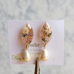 卒業式、入学式にも☆ほんのりピンク❤︎コットンパール×お花のピアス、イヤリング
