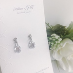 *シルバー*キュービックジルコニアの一粒シンプル大人可愛いピアス/イヤリング