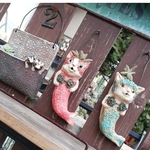 人魚姫☆アフロ☆猫☆cat☆植木鉢☆多肉植物☆ハンギングポット☆メンフクロウ☆