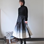 【再販♪】ぼかし染めのティアードスカート、アンダースカート付き