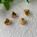 ヴィンテージ  アクリルビーズキャップ　ゴールド　4個セット