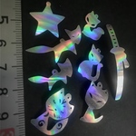 レジン封入.HORO.012.狐、子狐、猫、刀、剣ホログラム4個セット