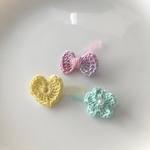限定★ ゴム替え可能★小さなお花モチーフ、ハートモチーフ、リボンのヘアゴム★ベビー用髪ゴム