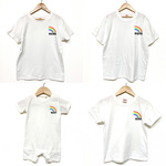 Tシャツ 『 PAPA MAMA KIDS BABY 』 虹 半袖 組み合わせ自由 セット お揃い 親子コーデ 前面プリント キッズ ジュニア メンズ レディース