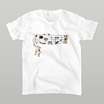 楽譜猫Ｔシャツ(白/女性用L)