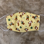 大人用マスク　１７ 布マスク　おにぎりと柴犬　× カフェ柄　ハンドメイド