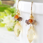 秋色木の実・ピアス（シトリン）