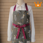 【大人用ハシビロコウ柄】首リボンタイプのエプロン