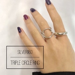 受注制作 silver950  triple circle  ring