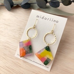 カラフルわっかピアス【イヤリングに変更可】  P-4