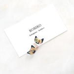 新作＊小ぶりねこピアス/イヤリング＊ネイビー×ベージュ