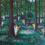 ★よぴさま専用★原画 「茶トラ猫キジトラ猫ひょっこりの森」 F10号  ＃オーダーメイド絵画 ＃ねこ ＃茶トラ ＃茶白 ＃キジトラ＃猫の絵 ＃黄色い蝶の絵 ＃ひょっこり猫 ＃森の絵 ＃アート