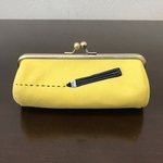鉛筆がま口ペンケース　てんてん　(レモン)