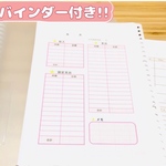 バインダー付き✩.*˚オリジナル家計簿 家計簿フォーマット ピンク