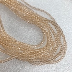 KB027☆お得2連セット☆2x3mm☆カットガラスビーズ☆ボタンカット☆1連約36cm☆薄茶色