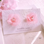 煌く紫陽花ピアス/イヤリング　ピンク