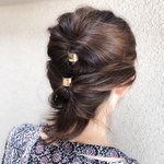 ヘアピアス　真鍮　縦約1.5㎝　2個セット