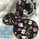 丸っとコードポーチ　招き猫