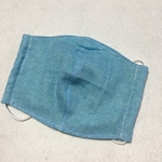 大人Mサイズ　空気触媒加工布使用　立体マスク　デニム風サックス