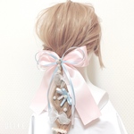 おっきなゆめいろリボンのヘアアクセサリーセット(ピンク✕ブルー)