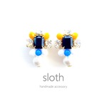 blue × orange earring