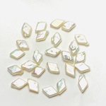 2個1セット      淡水パールAAA-　ホワイト　ケシパール　菱型　13〜15×8〜9×4〜5mm