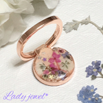 ＊可愛い小花＊スマホリング ピンクゴールド  押し花