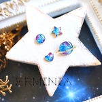 宇宙小粒ピアスセット(ブルー)