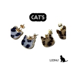 ファー♡猫フェイス♡CAT♡ぶち猫♡起毛♡イヤリング ピアス