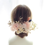 送料無料✳︎【再販】桜とドライフラワーの髪飾り＊成人式前撮り・結婚式・ウェディング・ヘッドドレス・前撮り
