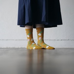靴下 flower mustard 154002 ALCEDO