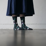 靴下 flower charcoal ALCEDO