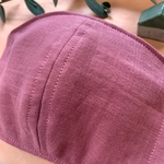 桃色 (ステッチ有)大人立体ガーゼマスク(オーガニックコットン当て布2枚付き)