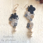 346☆ミナペルホネン☆skyful☆刺繍☆レースピアス☆イヤリング☆ハンドメイド