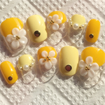 丸フレンチネイルチップ☆２色のイエロー