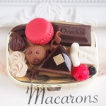 チョコレートケーキとマカロンのピルケース