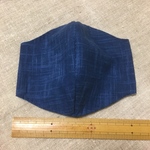 藍染 マスク（地模様、刺繍糸なし）