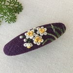 ご注文品　刺繍バレッタ7×2 日本水仙