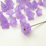 100個・10×5ｍｍ・アクリルフラワー・パープルフロスト・20012501